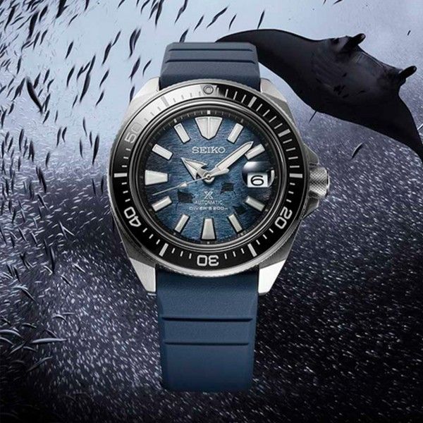Relógio Seiko Prospex Savetheocean K.Samurai Manta Ray Cinza SRPF79K1