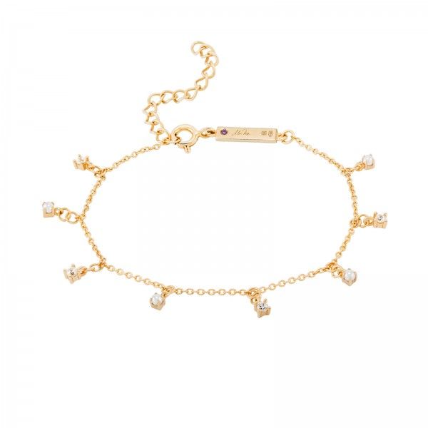 Pulseira Unike Mia Rose Pearls & Solitaires Gold I UK.PU.1204.0051