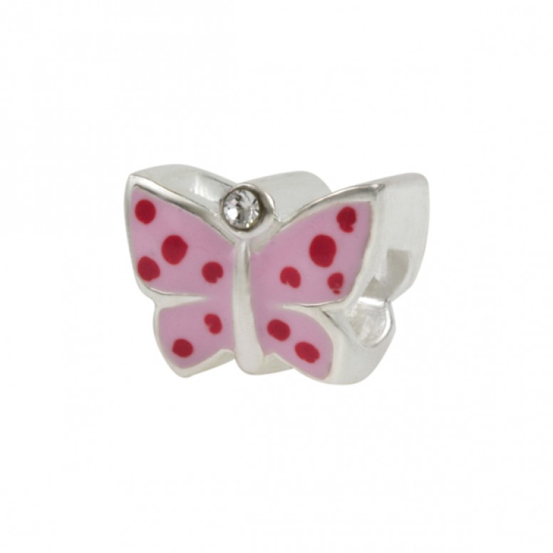 Pink Butterfly Kidz Silver Charm