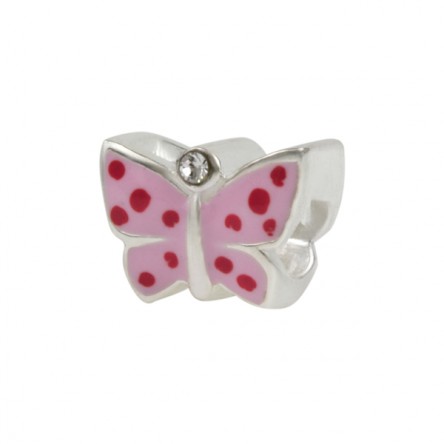 Pink Butterfly Kidz Silver Charm