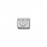 CHARM LINK NOMINATION HEART SILVER