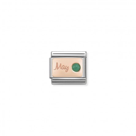 Charm Link NOMINATION Pedra m�s Maio (Esmeralda)