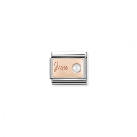 Charm Link NOMINATION Pedra m�s Junho (P�rola branca)