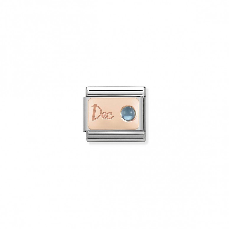 Charm Link NOMINATION Pedra m�s Dezembro (Top�zio azul claro