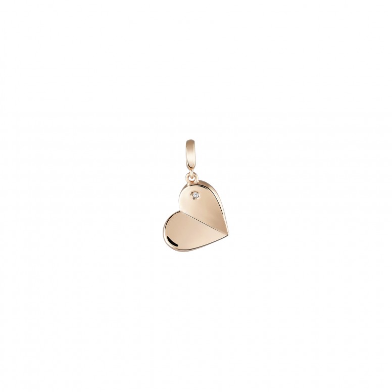 Charm Bow Happy Love Stories Heart Rose Gold