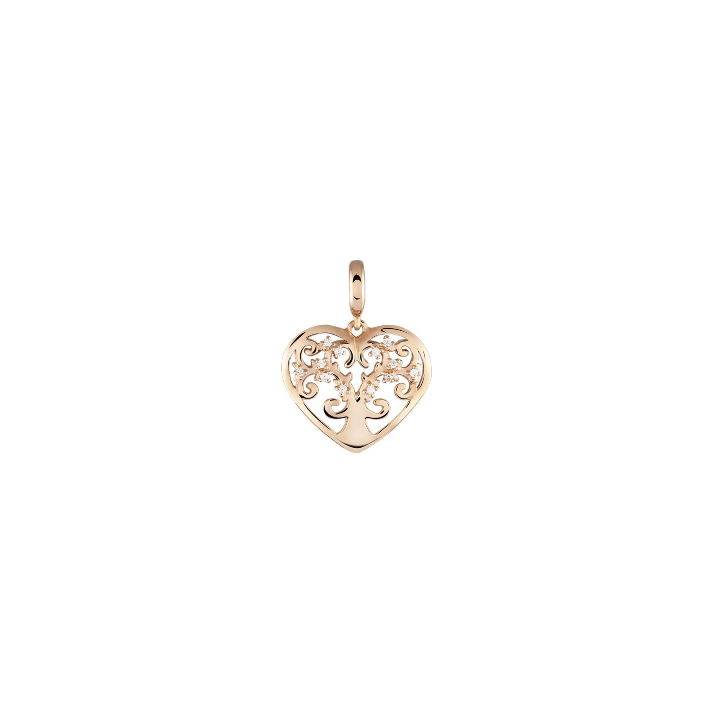 Charm BOW HAPPY Love Stories Heart Tree of Life Rose Gold