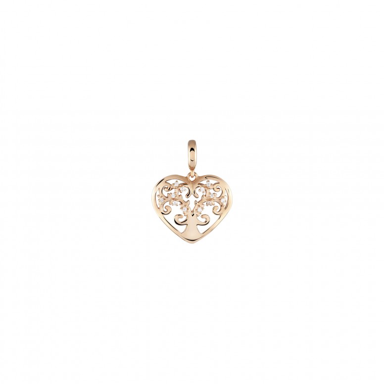 Charm Bow Happy Love Stories Heart Tree Of Life Rose Gold