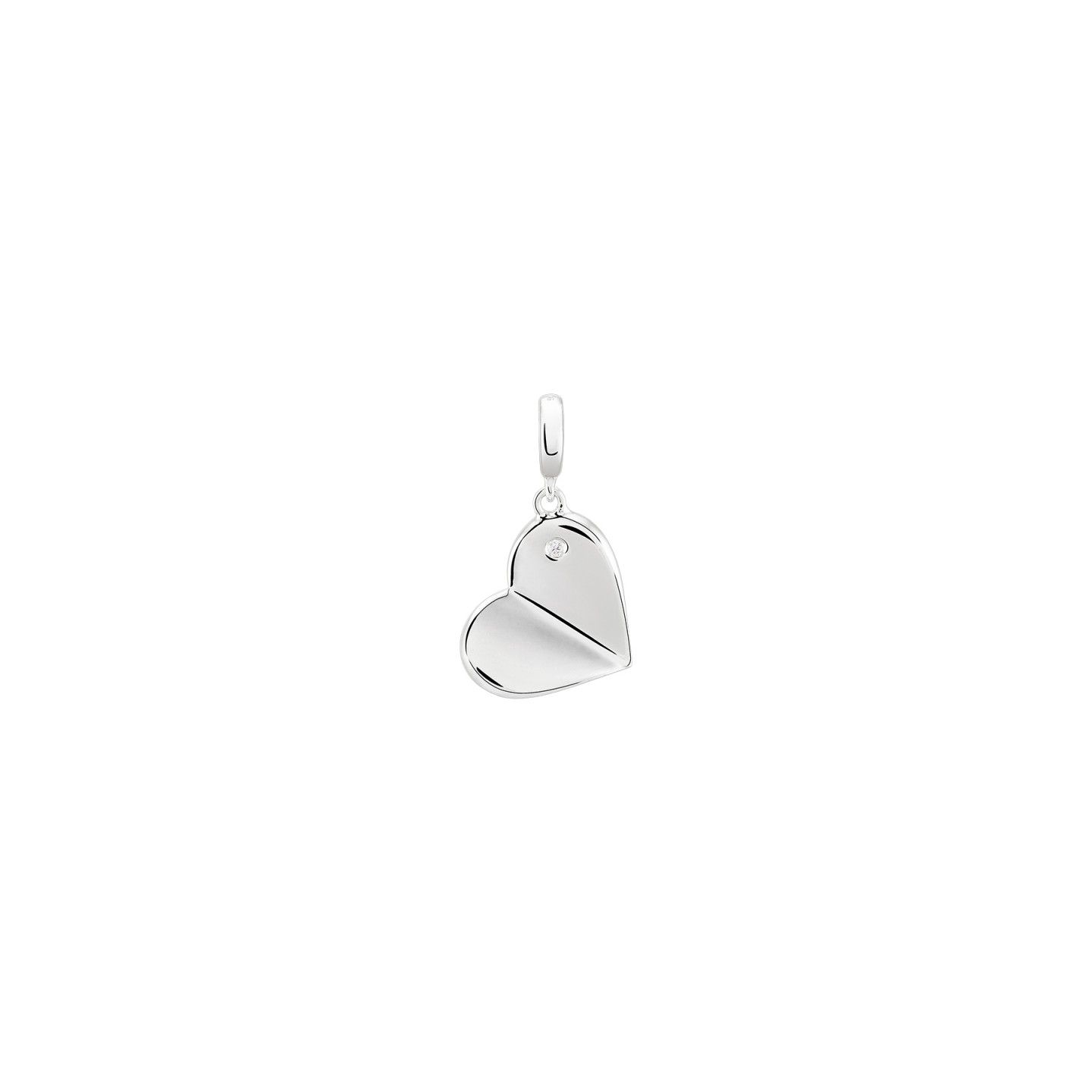 Charm BOW HAPPY Love Stories Heart Silver