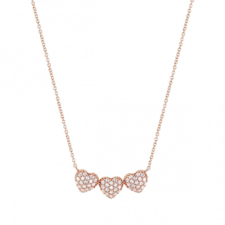 Colar Bow Happy Lover´S Heart Rose Gold