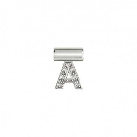 Seimia Pendant, 925 Silver, Letter A With Zirconias