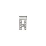 Seimia Pendant, 925 Silver, Letter H With Zirconias