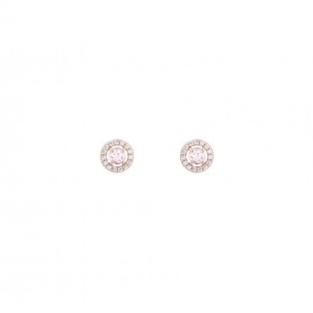 Pendientes Love In Rose Solitaire Pink