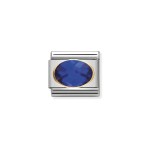 Charm Link, Ouro 18K, Pedra Zircnia Azul
