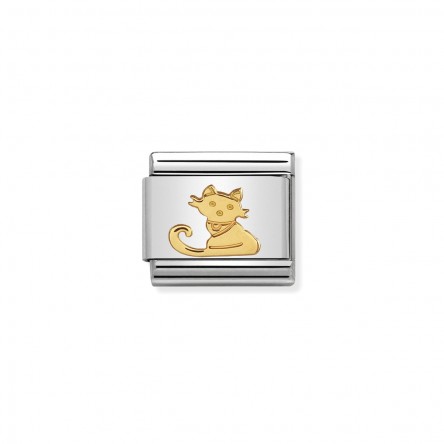 18K Gold Sitting Cat Charm