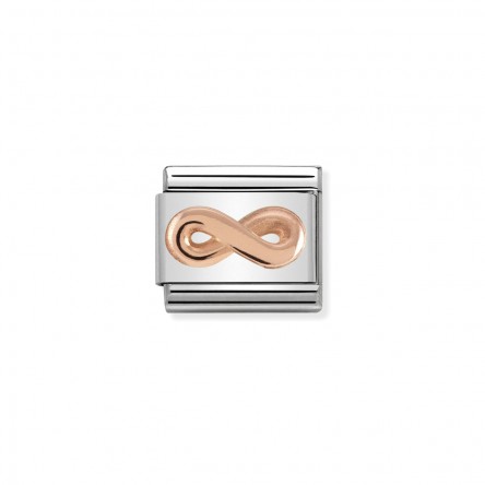 Charm Link, Ouro Rosa 9K, Infinito