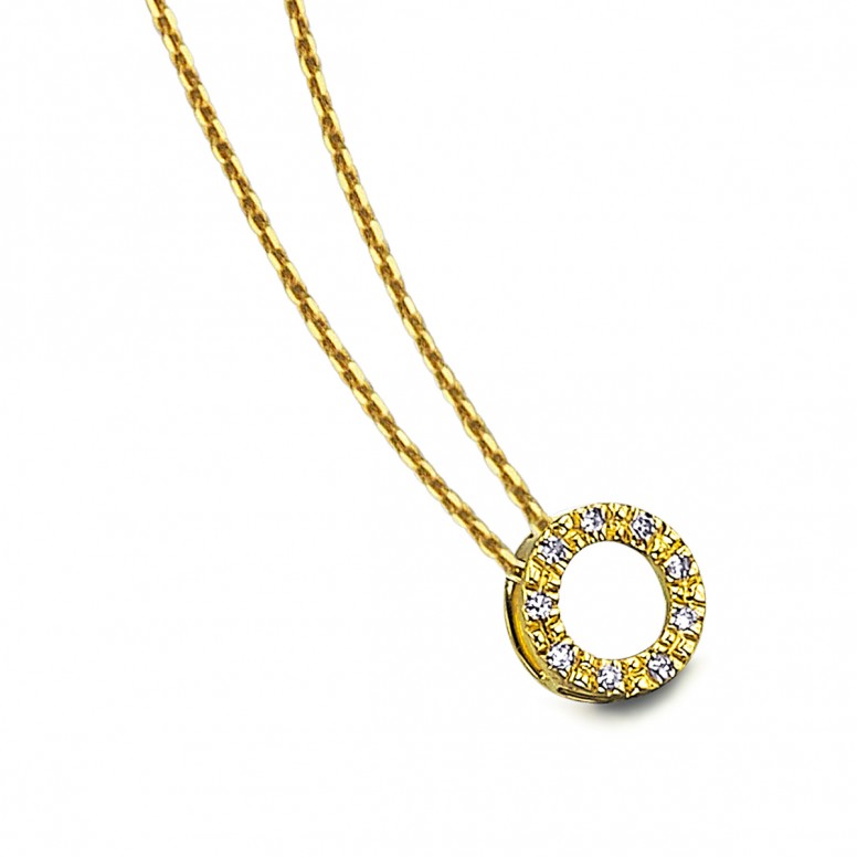 Collar Crculo Oro 18K Diamante 0,018ct