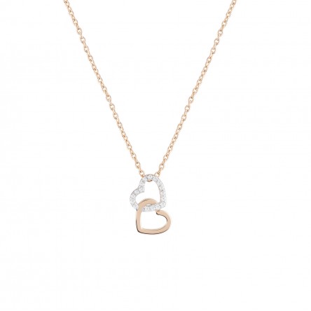 Love In Rose Double Hearts Necklace