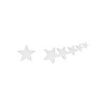Brinco Mix & Match Assimetrico Estrelas Silver