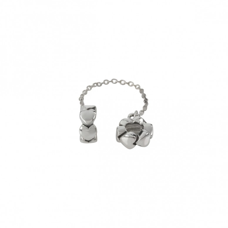 Hearts Silver Clip Charm