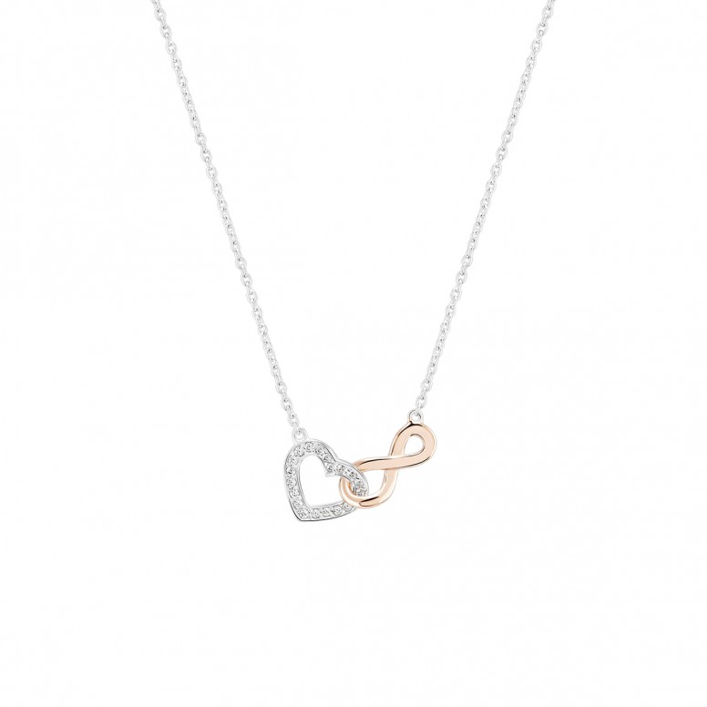 Colar Bow Happy Lovers Heart Xv Rose Gold