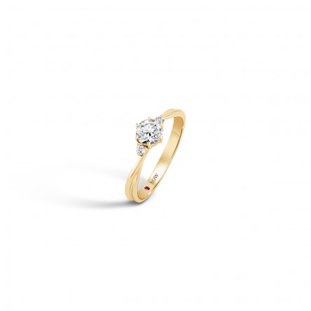 Ring N.6 18K Gold Topaz and Diamonds 0,05ct