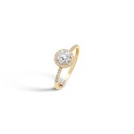 Ring N.21 18K Gold Topaz and Diamonds 0,14ct