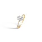 Ring N.28 18K Gold Topaz and Diamonds 0,15ct