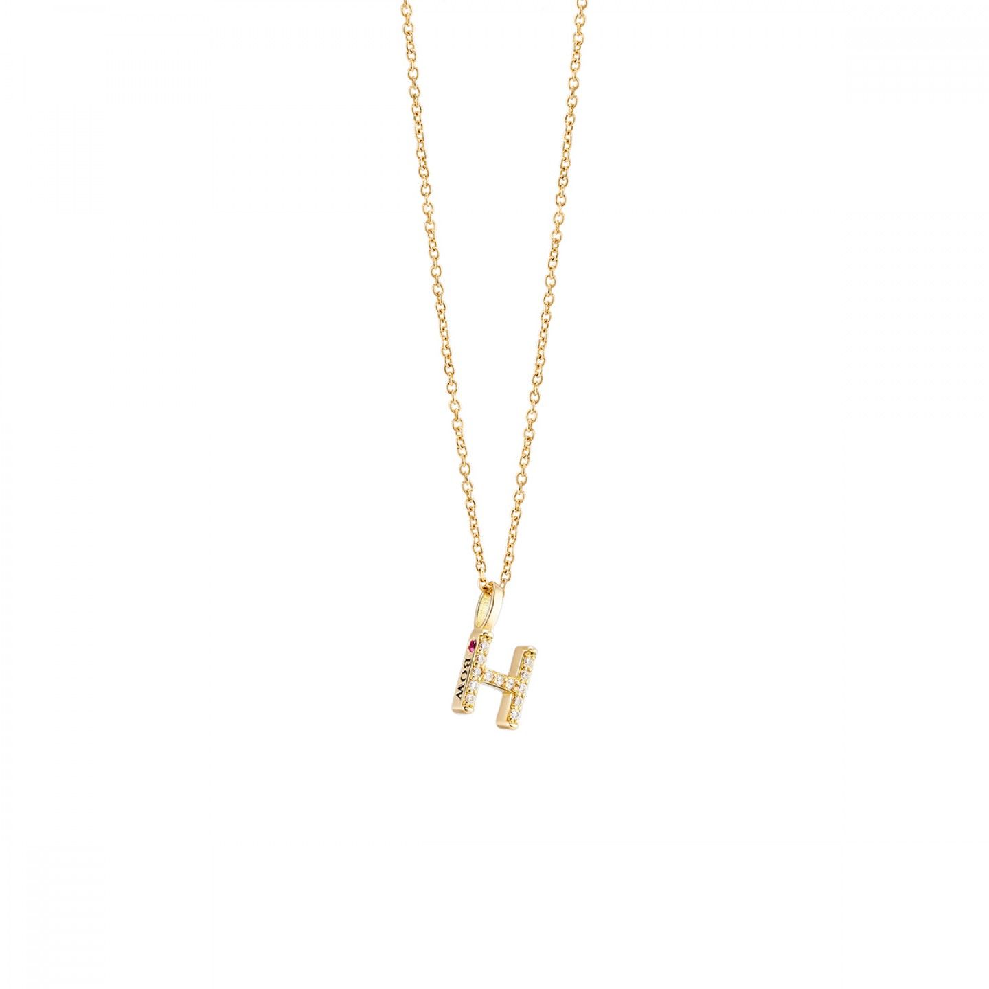 PENDENTE BOW GOLD - LETTER H