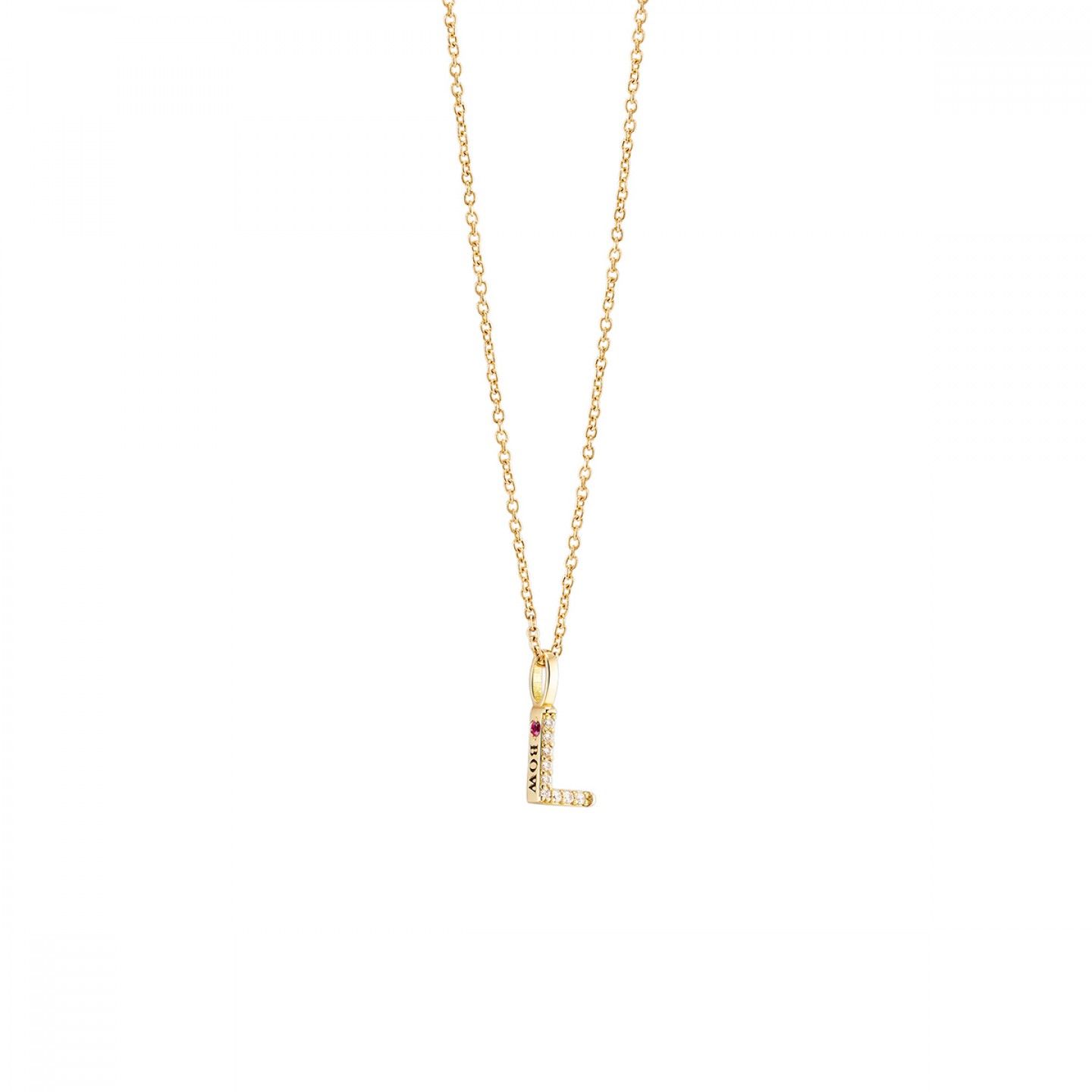 PENDENTE BOW GOLD - LETTER L