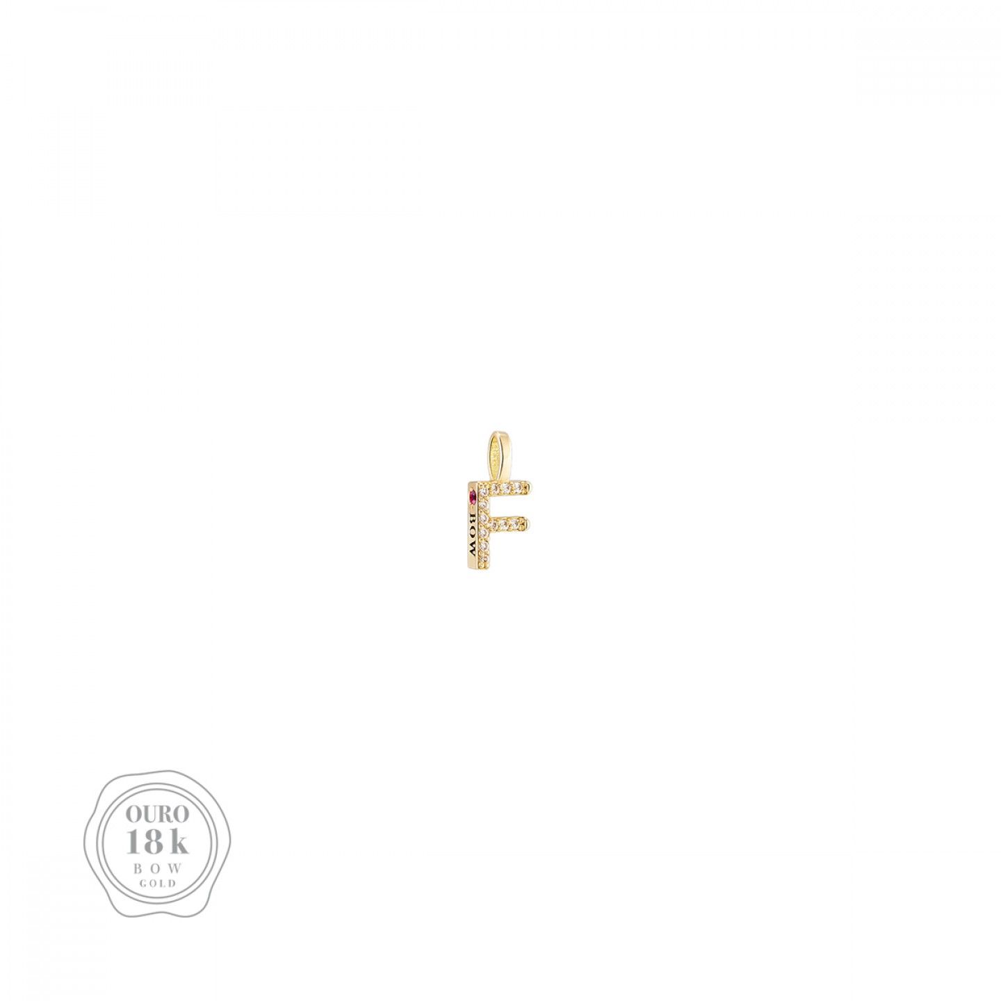 PENDENTE BOW GOLD - LETTER F