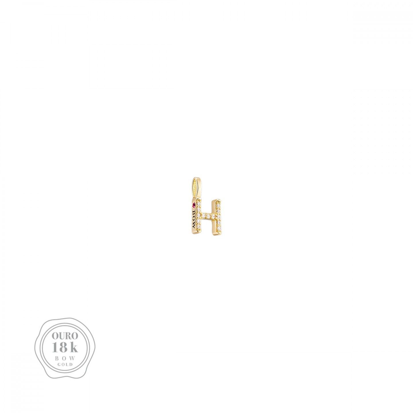 PENDENTE BOW GOLD - LETTER H