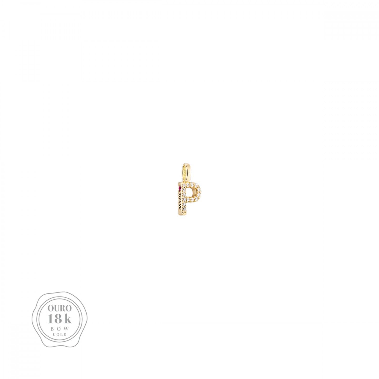 PENDENTE BOW GOLD - LETTER P