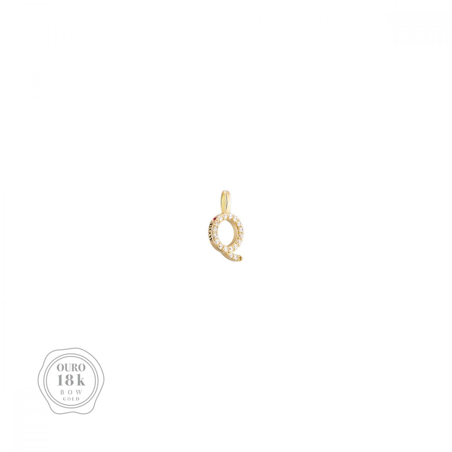 PENDENTE BOW GOLD - LETTER Q