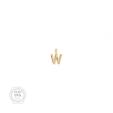 Pendente Bow Gold - Letter W