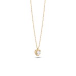 Heart Solitaire 18K Gold White Topaz Necklace