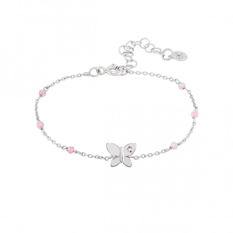 Pulseira Mini Me Daugther Pink Beads Butterfly