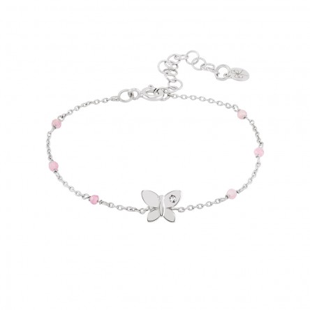 Pulseira Bow Happy Mini Me Daugther Pink Beads Butterfly