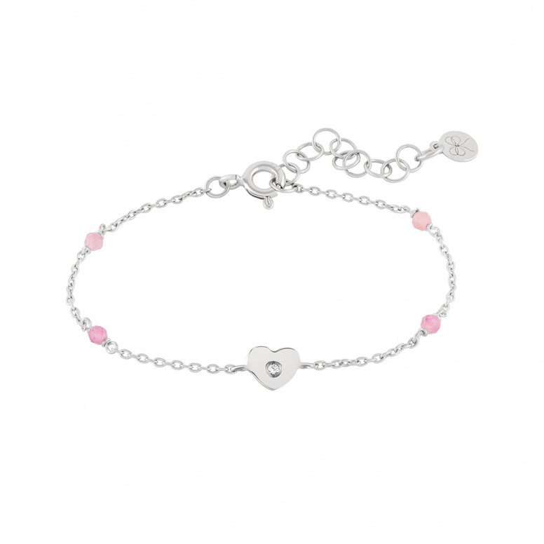 Pulseira Mini Me Daugther Pink Beads Heart