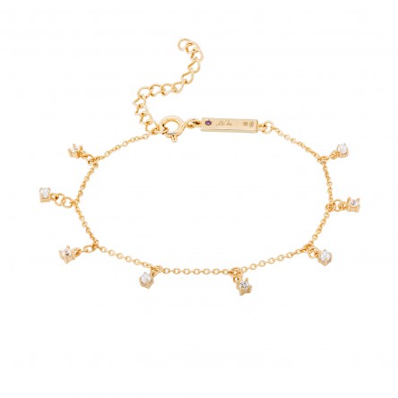 Pulseira Mia Rose Pearls & Solitaires Gold I