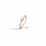 Anel Bow Nº32 Ouro Rosa 18K Com Diamante De 5mm