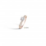 Anel Bow Nº34 Ouro Rosa 18K Com Diamante De 5mm