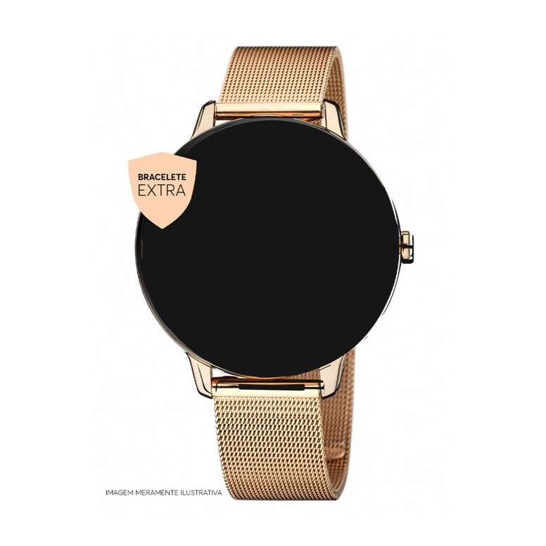 Bracelete Smartwatch Ouro Rosa
