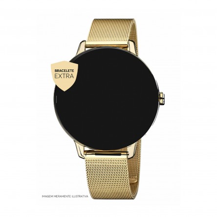 Bracelete Smartwatch Dourado