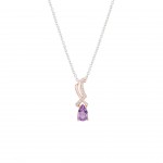 Colar Bow Happy Me Amethyst Color Rose Gold