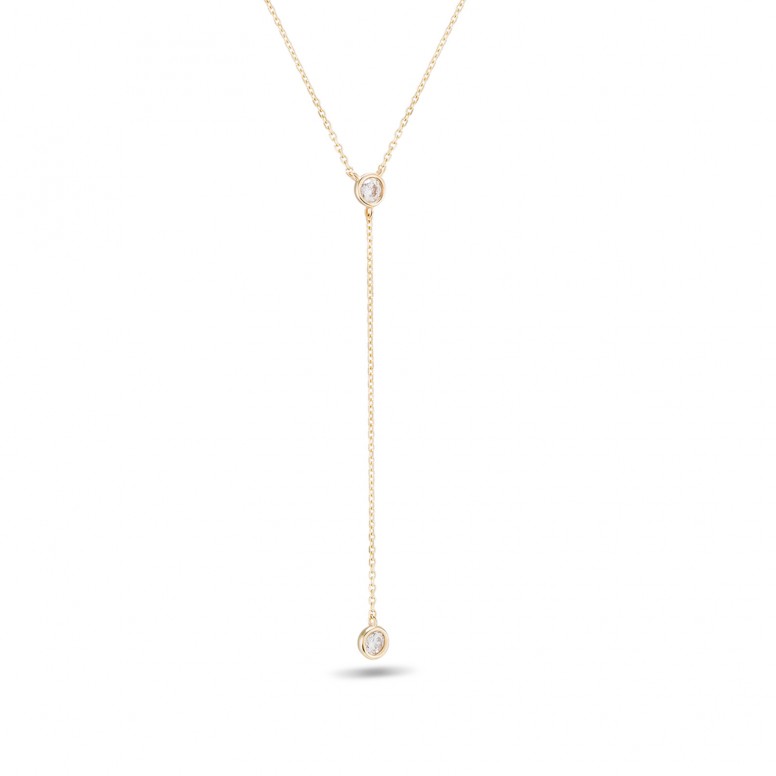 Solitaire I 18K Gold Topaz Necklace