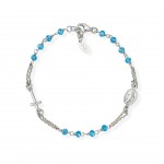 Pulseira Rosary Silver Cristal Azul