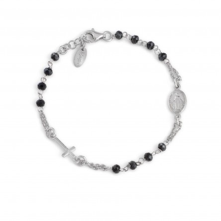 Pulseira Rosary Silver Cristal Cinzento