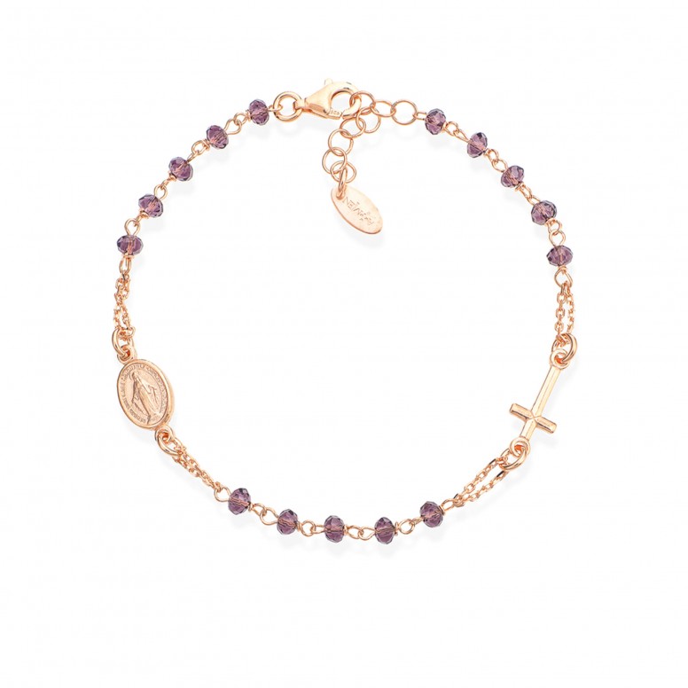 Pulseira Rosary Rose Gold Cristal Lils