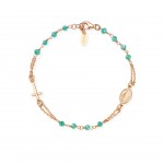 Pulsera Rosary Rose Gold Cristal Verde