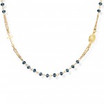 Collar Rosary Gold Cristal Azul
